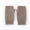 Women's 100% Pure Cashmere Half-Finger Knit Gloves - Warm & Simple Solid Color Design