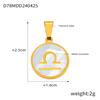 18K Gold Titanium Steel Constellation Pendant - Round, Versatile, Simple Design with Shell Accents, European and American Style Jewelry.