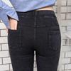 GMXIA Spring and Autumn Large-sized Leggings for Women, Snowflake Sand-washed Imitation Denim Leggings for Outerwear