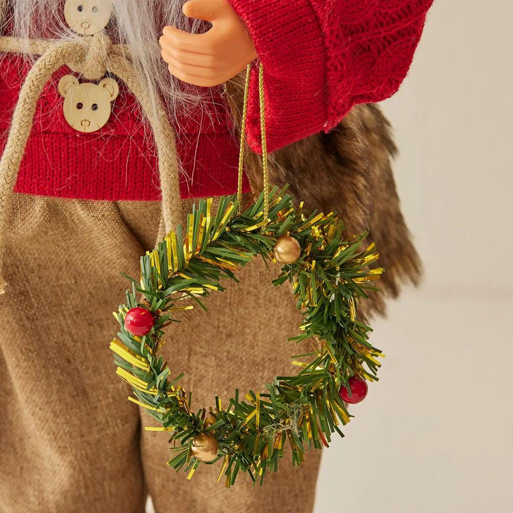 Santa Claus Doll Red Sweater Christmas Decoration Christmas Decorations Standing Christmas Gift Ornament for The Elderly