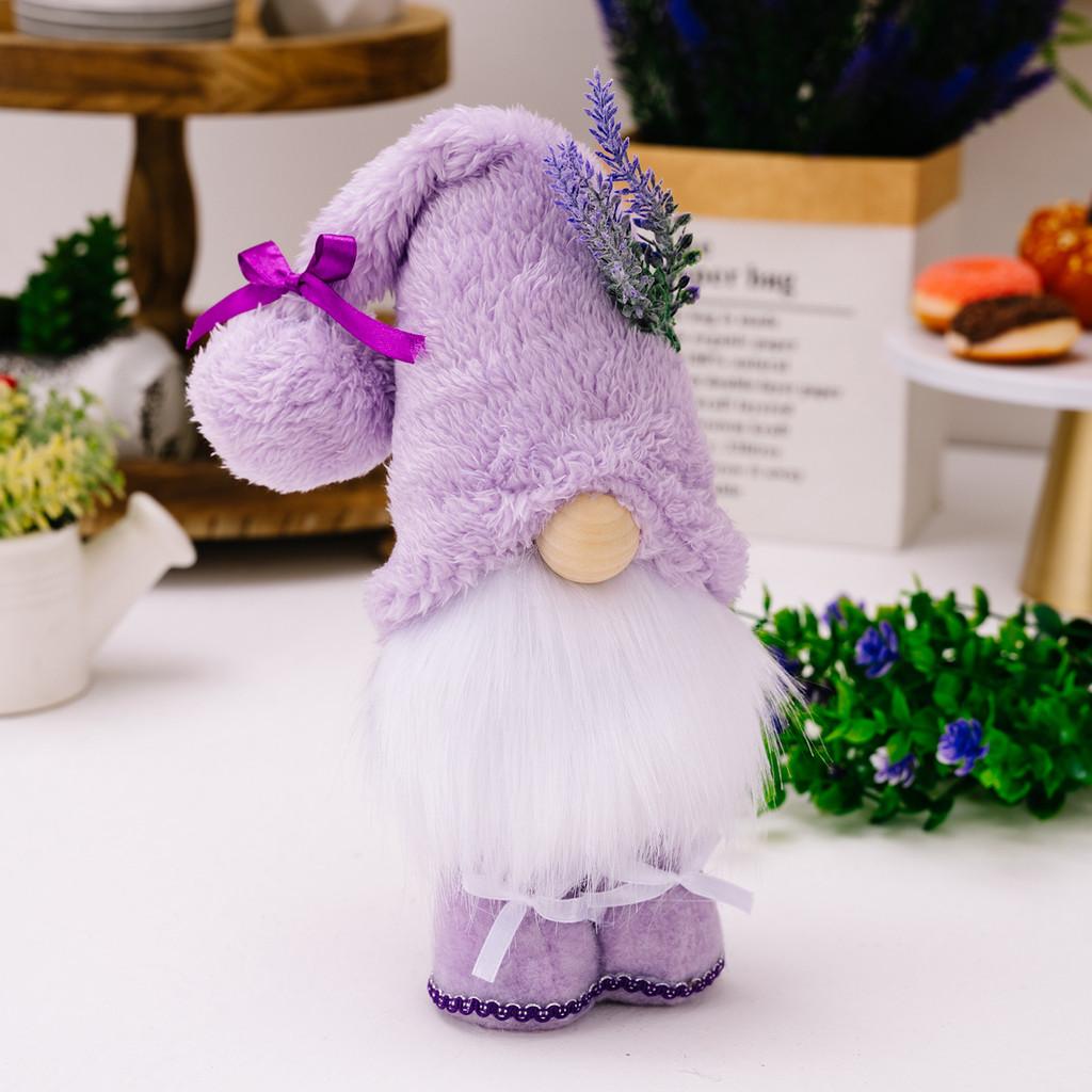 Adorable Purple Lavender Doll Plush Gnome Unique Decoration For Mother's Day Festivities