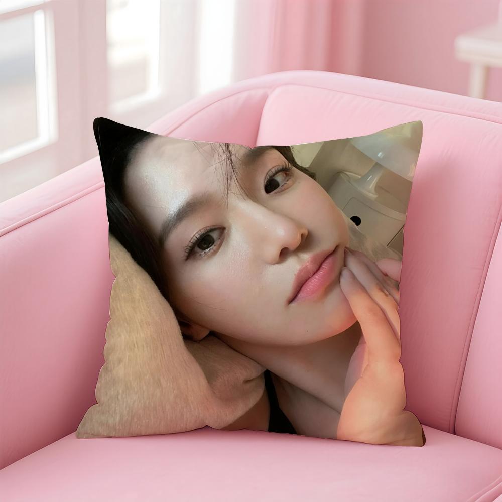 Kpop Style Beautiful Idol P-Park Gyu-Young Cushion Cover Pillowcase Short Plush Invisible Zipper Room Sofa Cushion Cover