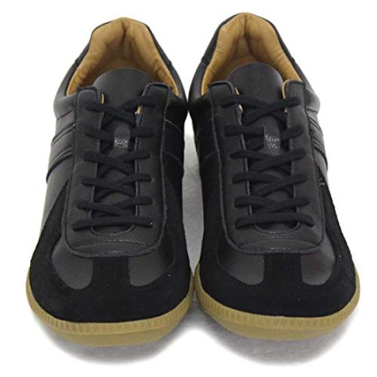 German Trainer 42500 Leather Size 43 Sneakers, Black, (approx. 27.0-27.5cm)