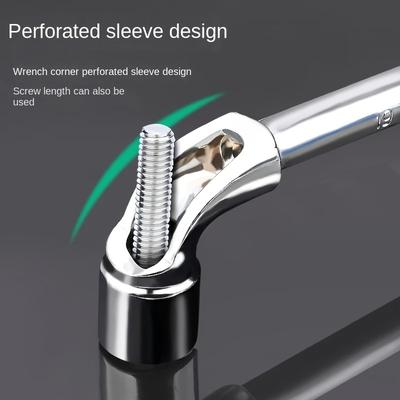 6pcs L-Shaped Perforated Socket Wrench Set for Car Repair - Hexagonal Socket Mechanic's Hand Tools with Iron Alloy Body