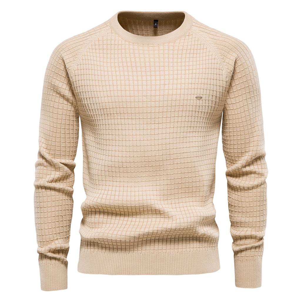 And Winter New Men's Round Neck Pullover Sweater Solid Men's T-Shirt