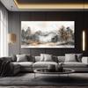 Wall Art Misty Forest Mountain View Abstract Painting Frameless Picture for Living Room Bedroom Office High Quality Print Canvas