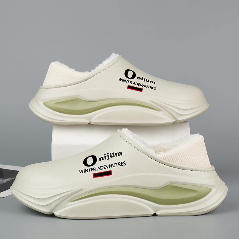 New Winter Men's Warm Slippers Cotton Slippers Outdoor Indoor Cotton Shoes Waterproof Mens Comfortable Home Bedroom Plush Slippers