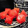 7-Piece Watermelon Tourmaline Dice Set for Tabletop RPGs