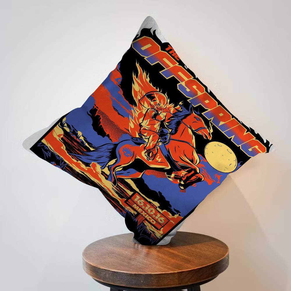 Pop Punk Band T-The O-Offsprings Cushion Cover Polyester Sofa Cushions Decorative Throw Pillows Home Decoration Pillowcover