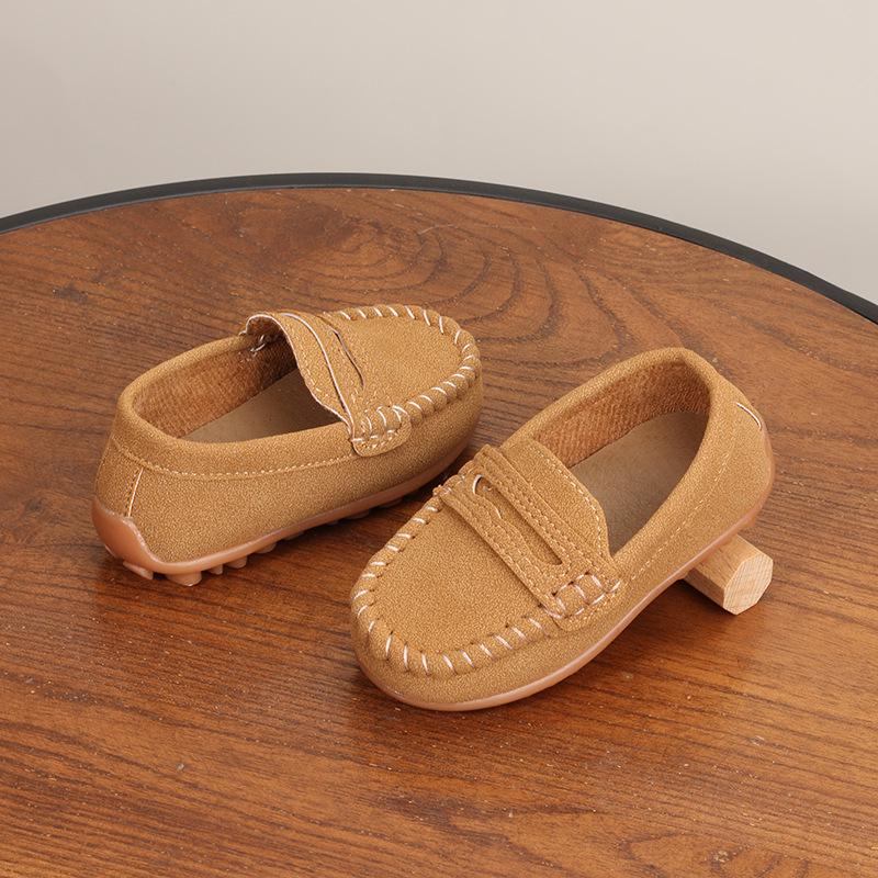 Children's Suede Loafers: British Retro Non-Slip Bean Shoes