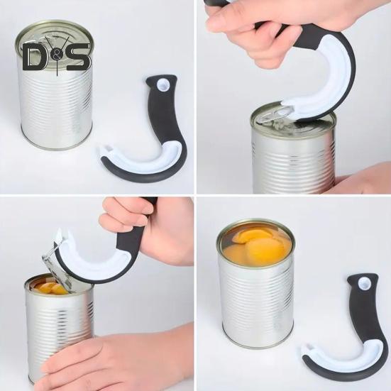2 Stück J-förmiger Flaschenöffner, leicht zu greifender Ring zum Öffnen von Dosendeckeln für Flaschen und Gläser, tragbares Küchengerät