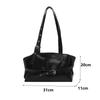 Yogodlns Gürteldesign Damen PU Leder Schultertaschen Motorradstil Heiße Mädchen Achseltasche Große Kapazität Weibliche Lässige Tote Handtaschen