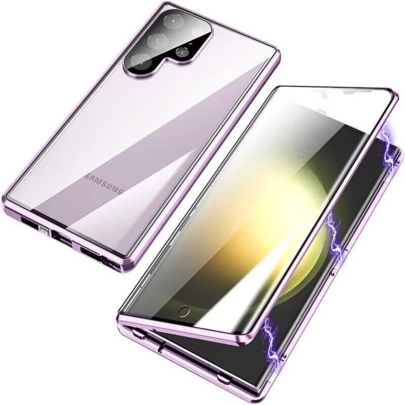 Case for Samsung Galaxy S26 Ultra S26+ Plus with Double Sided Tempered-Glass & Metal Frame Phone Bumpers Full Lens Protection Cover