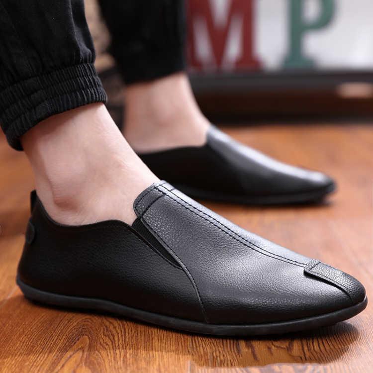 

Весенне-летние мужские лоферы, новые повседневные деловые мужские туфли на плоской подошве, дышащие мужские кроссовки на плоской подошве для ленивой работы 38 чёрный
