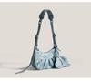 2024 Women's Motorcycle Style Rivet Tassel Shoulder Bag – Summer Pleated Underarm and Messenger Bag