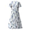 Women's Summer Casual Fashion Floral Print Short Sleeve V-Neck Swing Dress