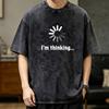 Im Thinking Vintage Washed Cotton Shirt Teen Trendy Grunge Gothic Pastel Y2k Top Tees Women Vintage Trendy Y2k Classic