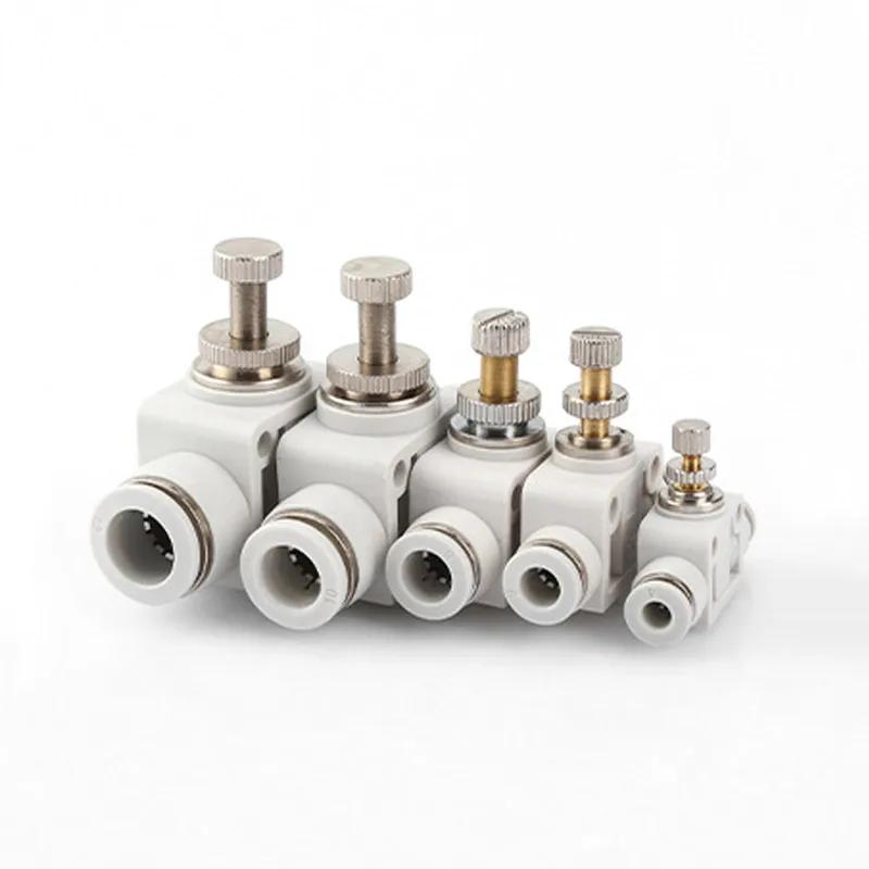 Pneumatic Throttle Valve SA-4/6/8/10/12mm Pneumatic Air Connector Fitting Control Valve OD Hose Plastic Push In