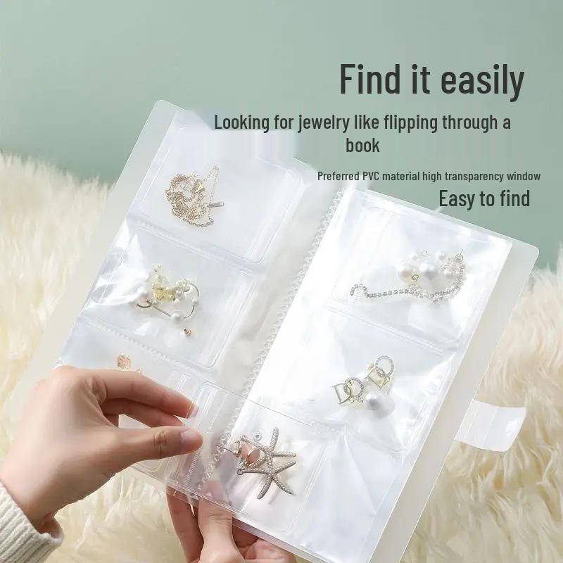 Jewelry & Hairpin Storage Album with High-Transparency PVC Flip Pages