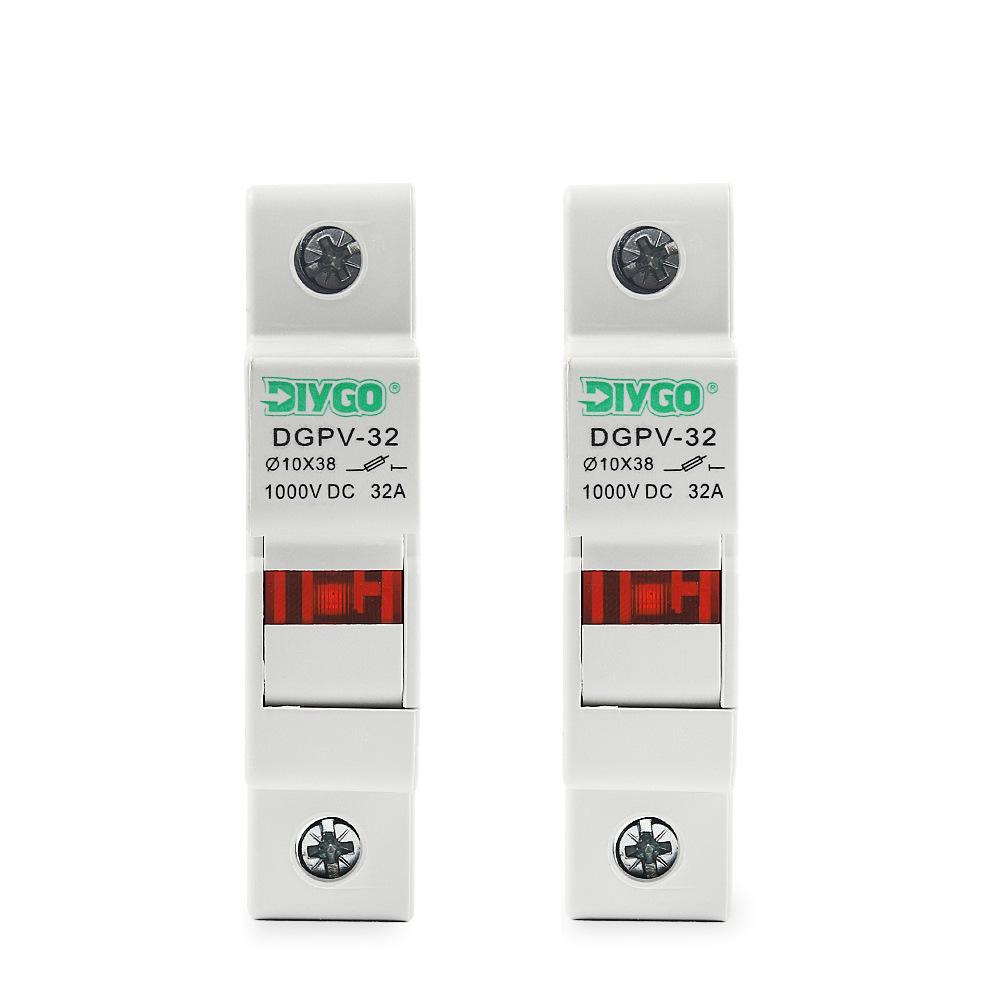 10x38 DC Fuse with Indicator Light for PV Combiner Box, 1000V, 16A/20A/32A