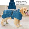 Reflektierender Hunde-Regenmantel Verstellbarer Hunde-Regenmantel mit Kapuze für mittelgroße bis große Hunde, Leichte Haustier-Regenjacke(Blau, 4XL)