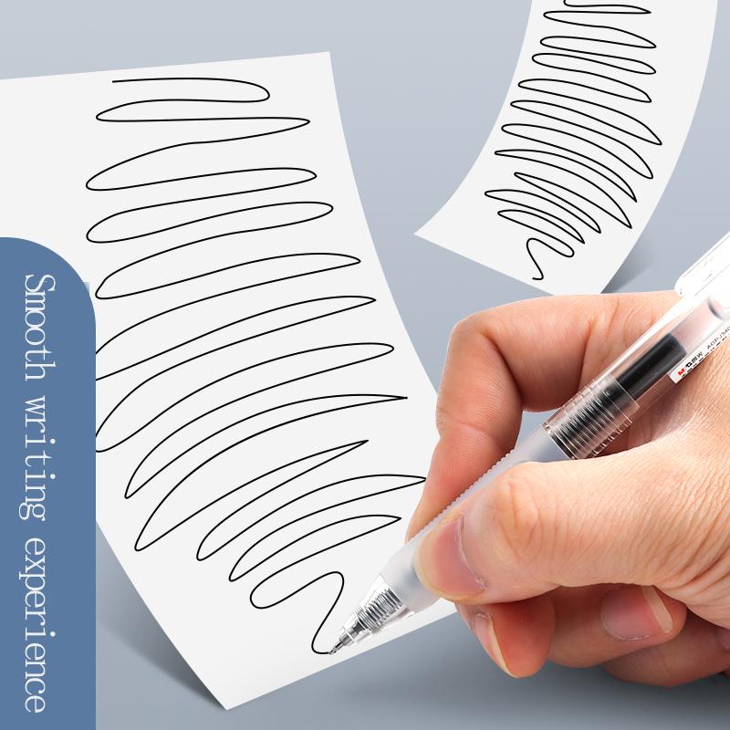 M&G 0.5mm Black Gel Pen, Sweat-resistant Grip Design, ST Nib, Quick-drying Ink, Refillable, Ideal for Students and Office Use.