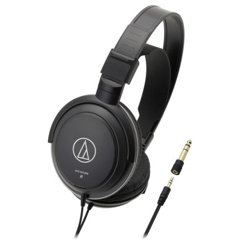 Audio-Technica ATH-AVC200 Wired Headphones for Music and Movies, 3m Cable, 6.3mm Standard/3.5mm Mini Connection, Black