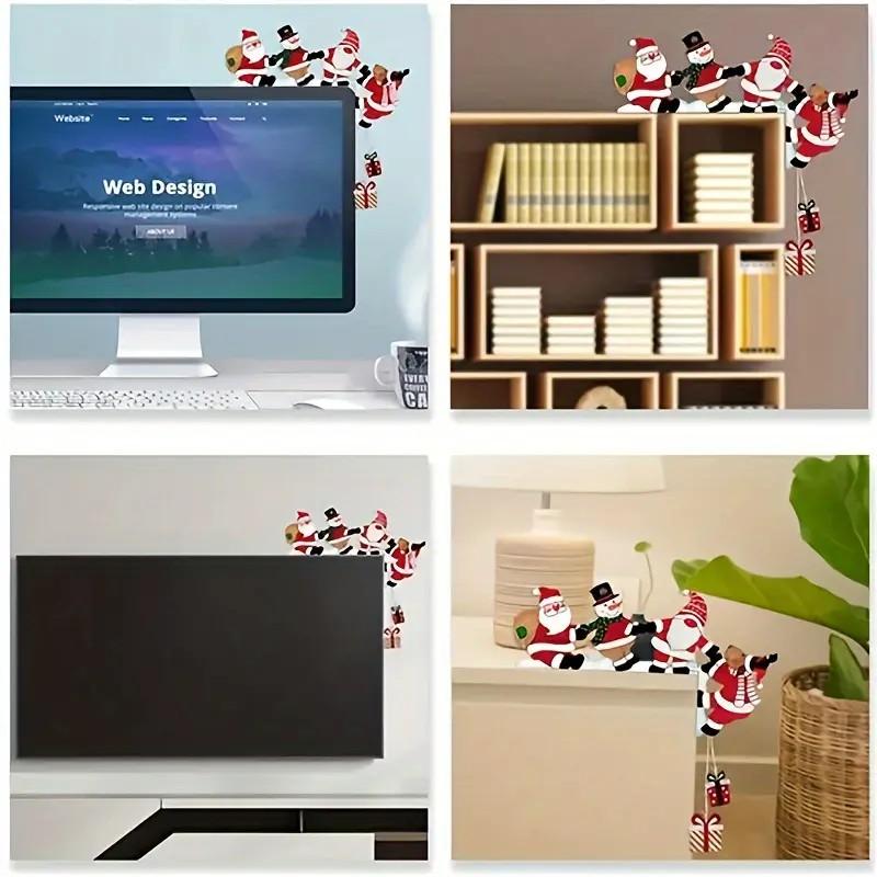 2026 New Wooden Santa Door Corner Decor Snowman Reindeer Pendant Christmas Cartoon Door Frame Decor Party Christmas Ornament