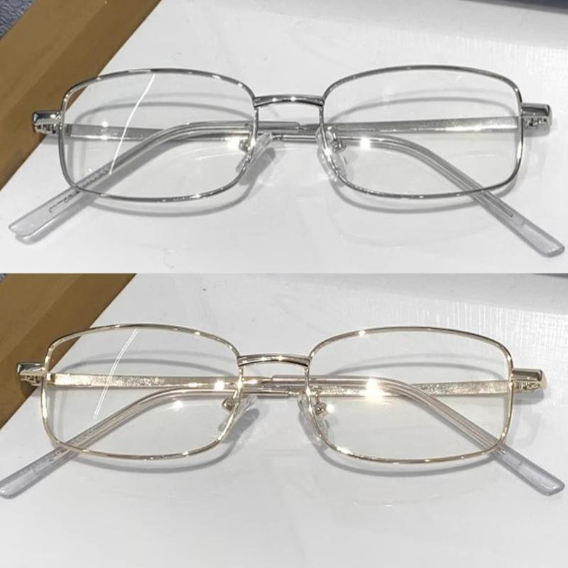 Harajuku Retro Silver Color Small Square Frame Glasses Women Metal Eyeglass Clear Reading Spectacle Blue Light Blocking Eyewear