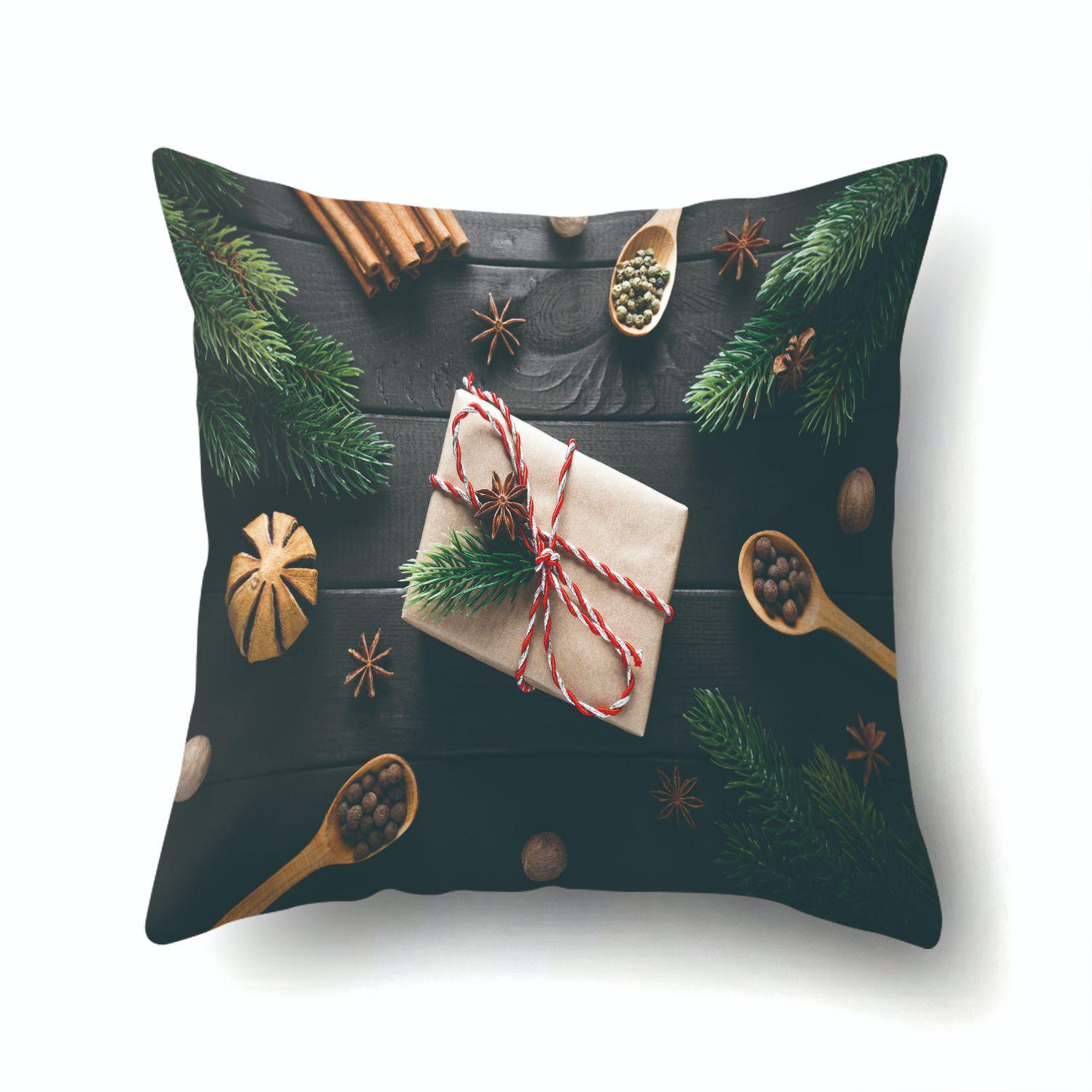 

Christmas Polyester Single-sided Bedroom Pillowcase Living Room Cushion Cover Sofa Pillow Bedside Backrest Pillowcase Pillowcase Pillowcase 45Cm without pillow core