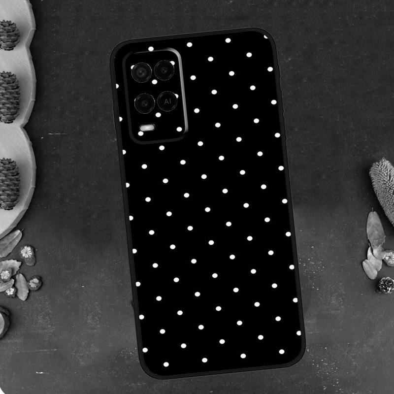 Black And White Polka Dot Case Cover For OPPO Reno 5 Lite A52 A72 A94 A74 A54 A15 A83 A1K A5 A9 A31 A53 2020 Fundas