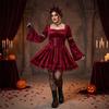 Women's Gothic Lace Devil Costume Dress for Halloween