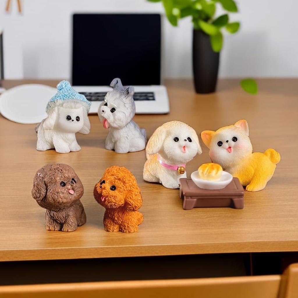 Voyyphixa Miniatur-Hunde-Set Niedliche Kleine Hunde DIY Tischlandschaft Bonsai Verschiedenes Neue Ornamente Figuren, 12, Figuren, Dekoration, Geschenk,