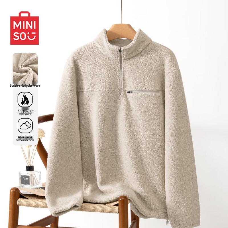 MINISO Unisex Half-Zip Fleece Pullover