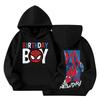 Kids Loose Fit Long Sleeve -Lined Pullover Hoodie with Graphic Print