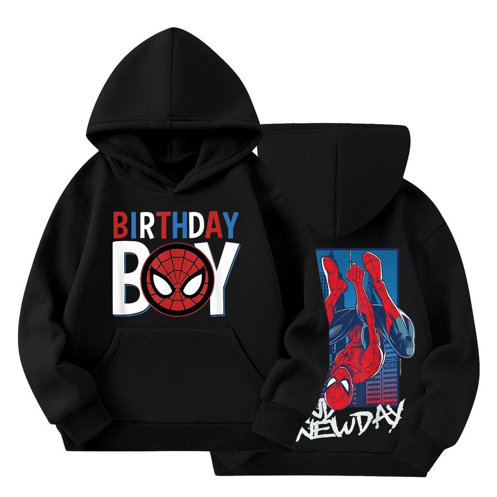 Kids Loose Fit Long Sleeve -Lined Pullover Hoodie with Graphic Print