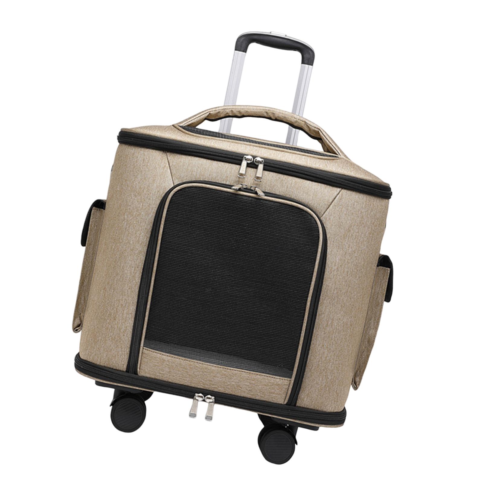 

Сумка-переноска для кошек с универсальными колесами для маленьких собак, щенков, для кемпинга хаки