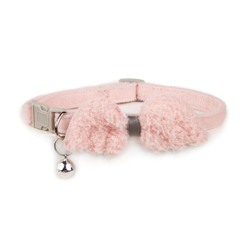 

Cat Collars Cute Plush Cat Collars with Bells and Angel Wings Decorations for Cats Small Dog Teddy Pomeranian Collars Adjustable рожевий