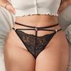 G-String Panties Women Lace Thong Large Size Sexy Underwear Double Waistband Women Thong Solid Ladies Underpants Breathable Ultra-thin Sexy Underwear