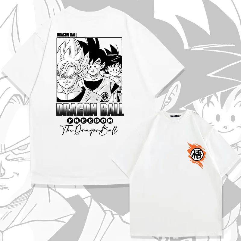 2025 MINISO Anime Dragon Ball T-Shirt Goku Cartoon Summer T Shirt Children's T-shirt Outdoor Casual Parent-child Tops Trendy Children's Tshirts