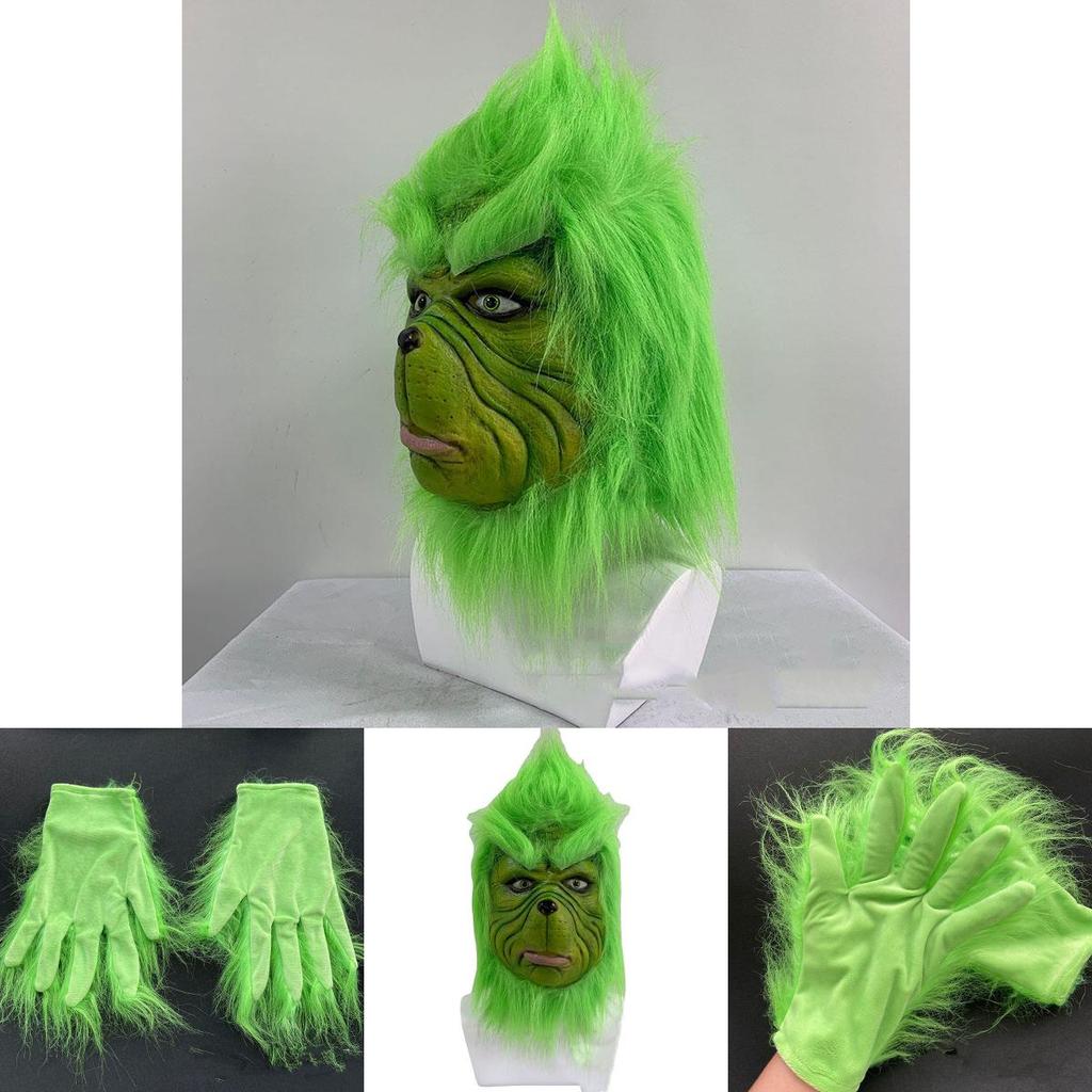 Christmas Grinch Gloves Terrifying Green Monster Costume Accessories
