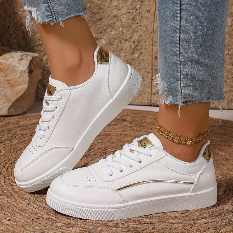 Women Shoes Summer White Shoes 2025 Spring Women Gold and Silver Casual Shoes Breathable Flats Breathable Women Sneakers