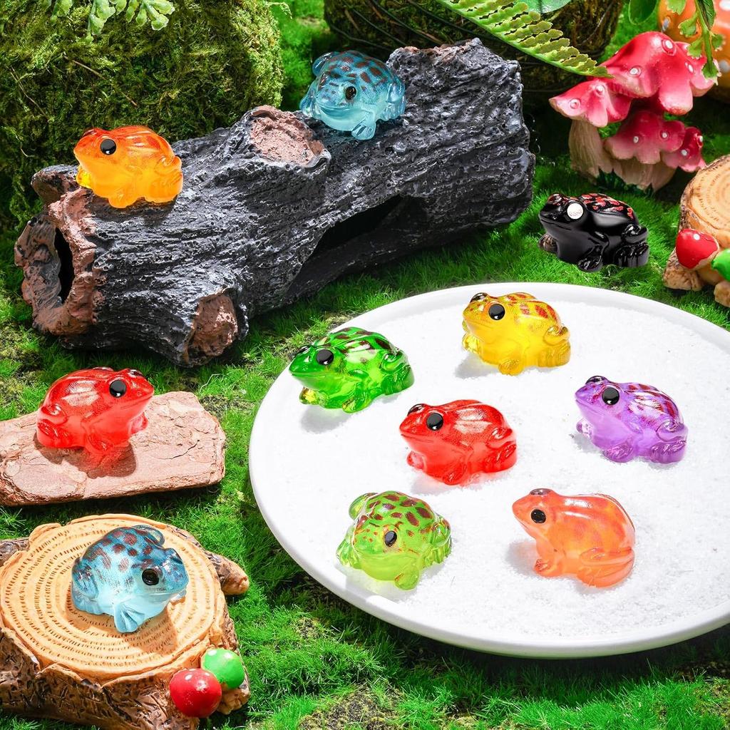 10 Stück Leuchtende Mini-Harz-Froschfiguren, Leuchten im Dunkeln Froschtiere Winzig für DIY-Feengarten, Glasbehälter
