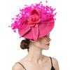 Yellow Flower European And American Style Headgear Bridal Red With Purple Top Hat Imitation Linen Headband Hairpin Dual-Purpose