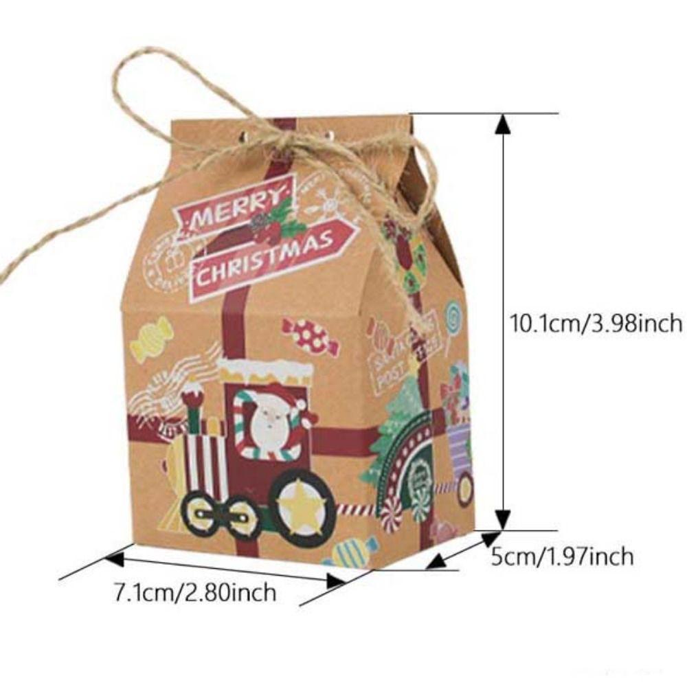 50pcs with Ropes Christmas Gift Boxes Thickened Present Packaging Box Bakey