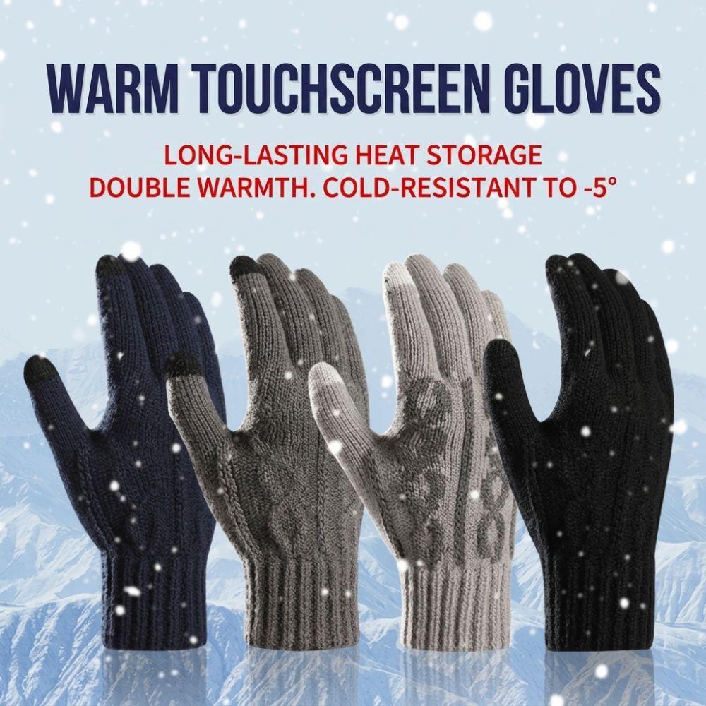 Touchscreen Compatible Touchscreen Gloves Jacquard Knit Hermal Gloves New Winter Gloves  For Men