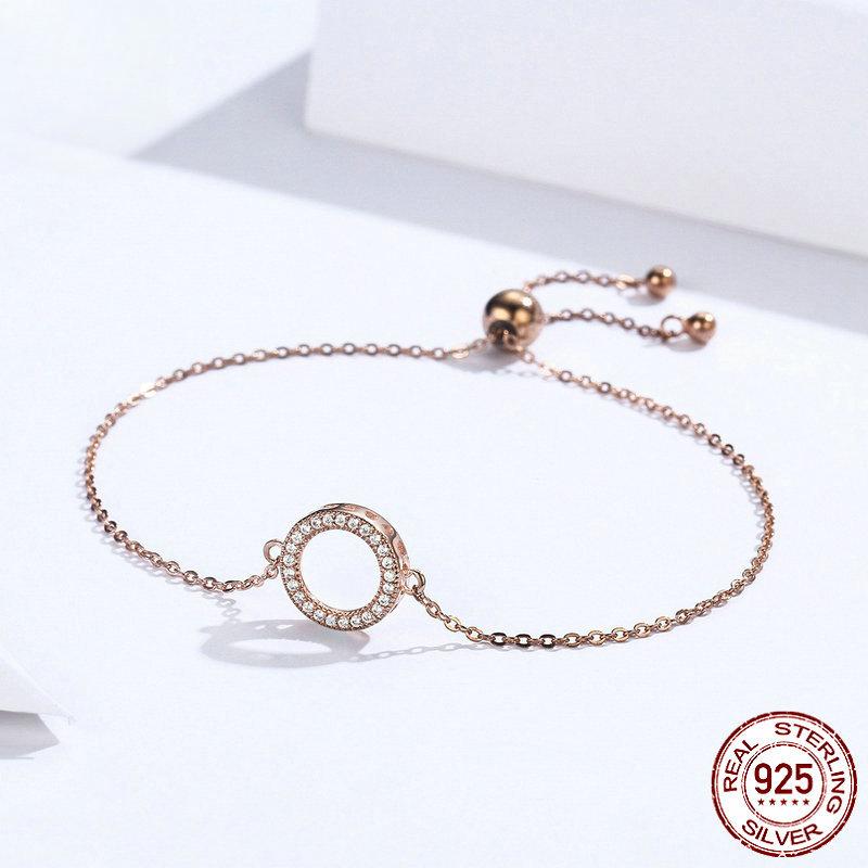 Original Origin Fashion Einfaches Armband Damen-Armband aus rosévergoldetem S925-Sterlingsilber