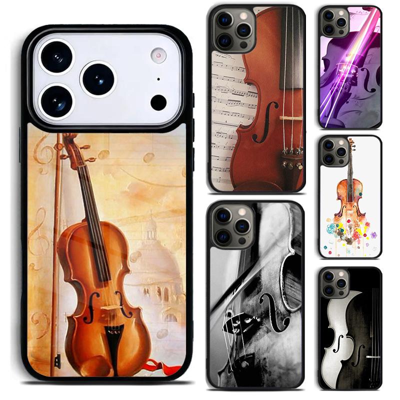 Musical Cello Violin Phone Case for iPhone 17 16 15 Pro Max Air 14 13 12 11 Plus Shockproof Capa Cover