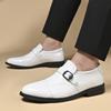 Fashion Italian Buckle Loafers Man Slip On Dress Shoes Stylish Leather Casual Shoes Elegantes Male Business Shoes Leisure Walk Footwear