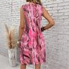 Plus Size V Neck Sleeveless Misty Canyon Waterfall Print For Wilderness Sightseeing Trip